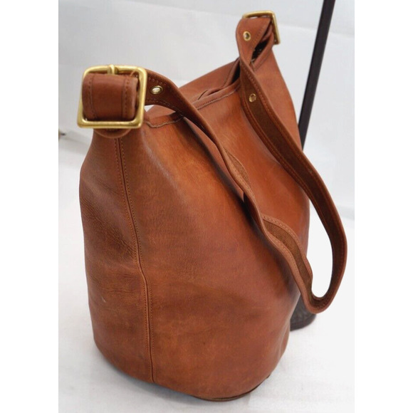 Vintage Coach Bucket Bag ~ Duffle Sac Large RARE 0712 Light Brown Made in USA - Picture 1 of 15